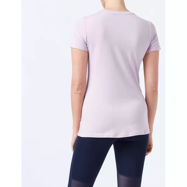 Amazon Essentials Womens Tech Stretch ShortSleeve Crewneck TShirt Available in Plus Size Multipacks2 LilacBright White