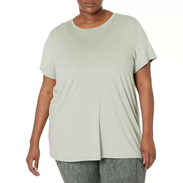 Amazon Essentials Womens Tech Stretch ShortSleeve Crewneck TShirt Available in Plus Size Multipacks2 Sage GreenNavy