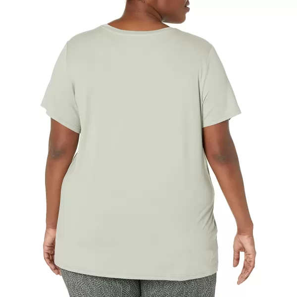 Amazon Essentials Womens Tech Stretch ShortSleeve Crewneck TShirt Available in Plus Size Multipacks2 Sage GreenNavy