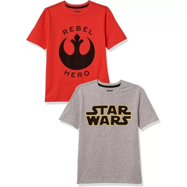 Amazon Essentials Disney  Marvel  Star Wars Boys and Toddlers ShortSleeve TShirts Pack of 2Star Wars Rebel