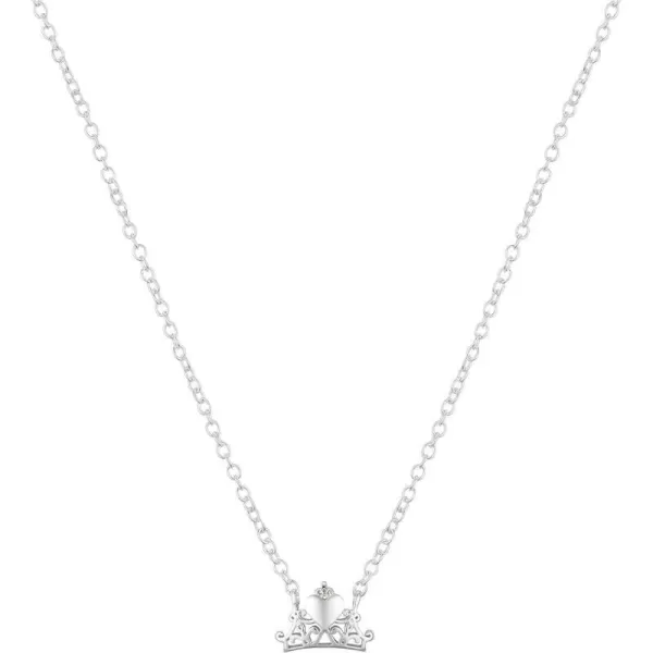 Amazon Essentials Disney Plated Princess Tiara Pendant NecklacePrincess Tiara Silver 16  2