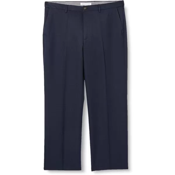 Amazon Essentials Mens ClassicFit ExpandableWaist FlatFront Dress PantPolyester Navy