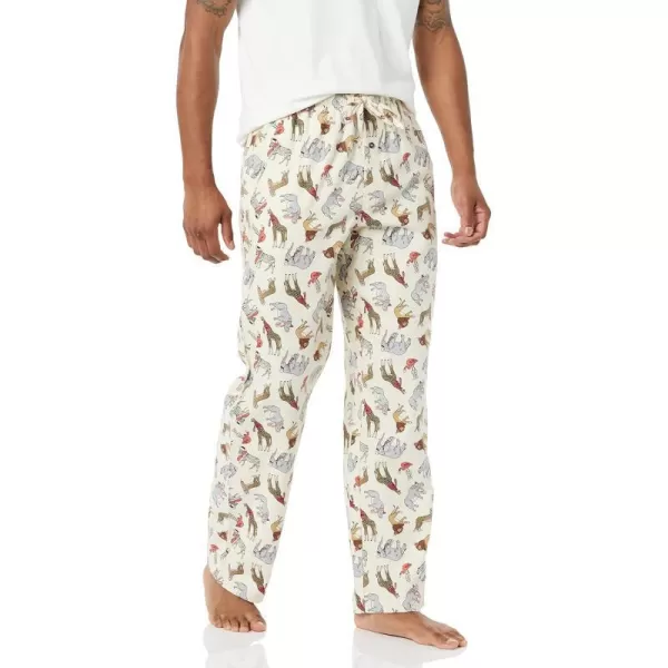 Amazon Essentials Mens Flannel Pajama Pant Available in Big amp TallLight Beige Party Animals