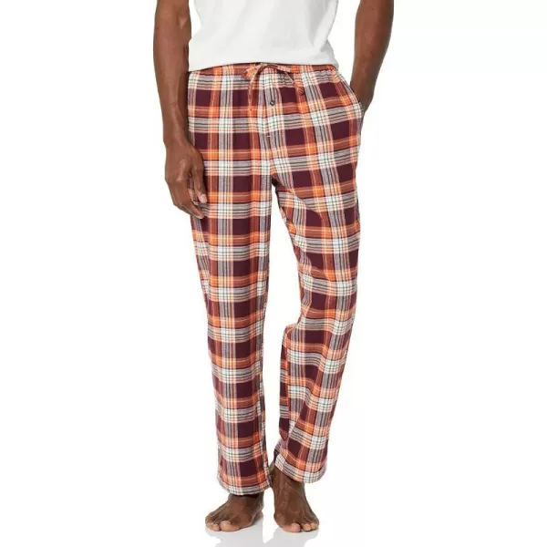 Amazon Essentials Mens Flannel Pajama Pant Available in Big amp TallOrange Plaid