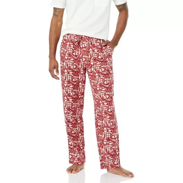 Amazon Essentials Mens Flannel Pajama Pant Available in Big amp TallRed Mono Santa