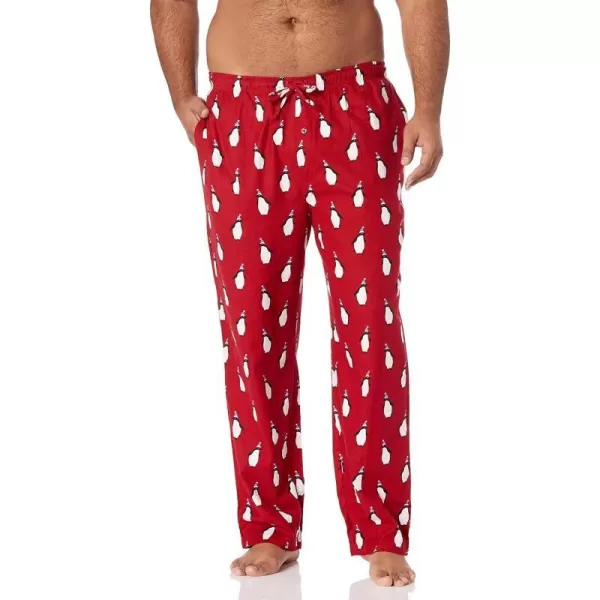 Amazon Essentials Mens Flannel Pajama Pant Available in Big amp TallRed Penguin