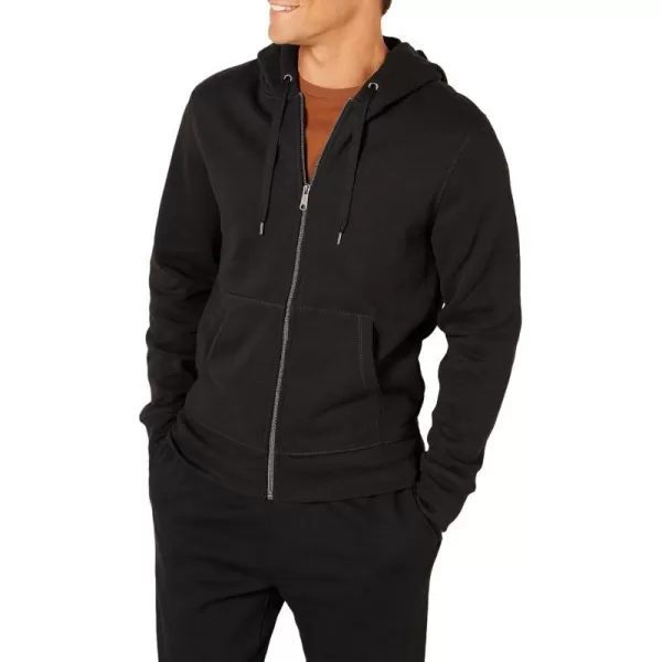 Amazon Essentials Mens FullZip Hooded Fleece Sweatshirt Available in Big amp TallBlack