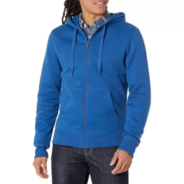 Amazon Essentials Mens FullZip Hooded Fleece Sweatshirt Available in Big amp TallBlue