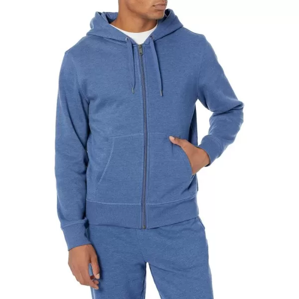 Amazon Essentials Mens FullZip Hooded Fleece Sweatshirt Available in Big amp TallBlue Heather