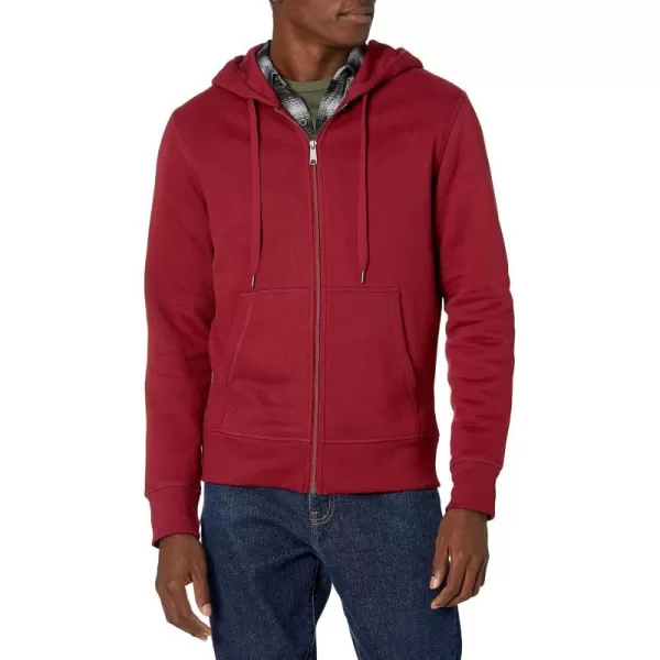 Amazon Essentials Mens FullZip Hooded Fleece Sweatshirt Available in Big amp TallRed