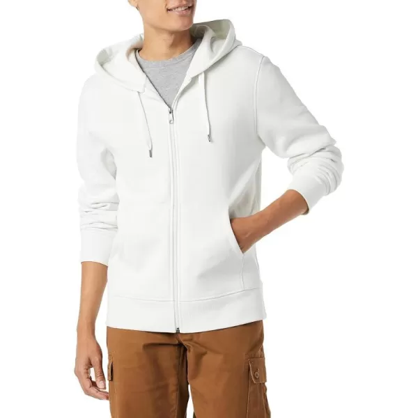 Amazon Essentials Mens FullZip Hooded Fleece Sweatshirt Available in Big amp TallWhite