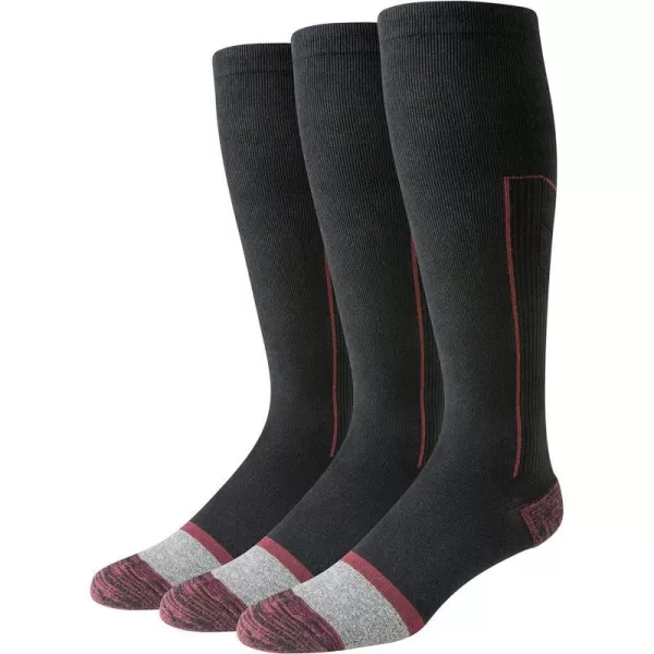 Amazon Essentials Mens Graduated Compression Over The Calf Cotton Socks 3 PairsBlack