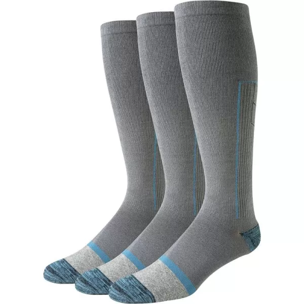 Amazon Essentials Mens Graduated Compression Over The Calf Cotton Socks 3 PairsGrey