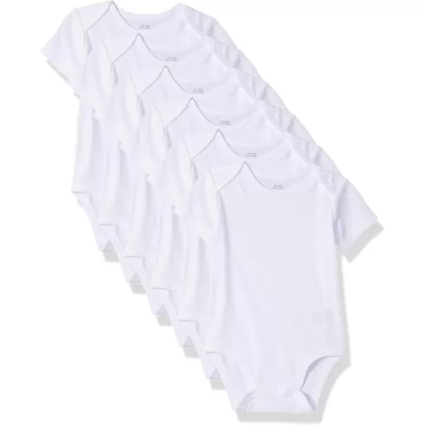 Amazon Essentials Unisex Babies ShortSleeve Bodysuits Multipacks6 White