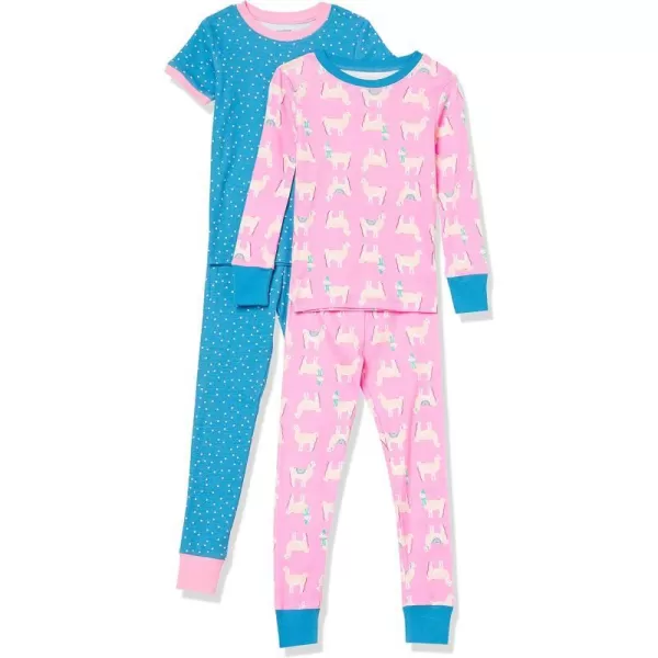 Amazon Essentials Unisex Babies Toddlers and Kids SnugFit Cotton Pajama Sleepwear Sets1 Llama Print