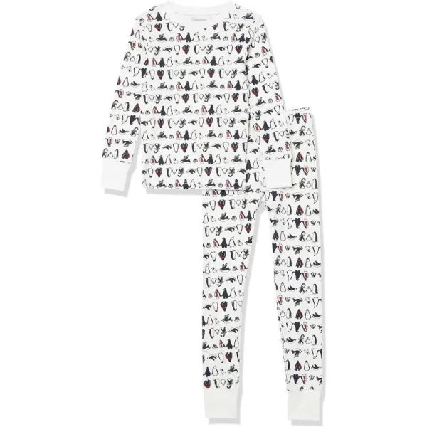 Amazon Essentials Unisex Babies Toddlers and Kids SnugFit Cotton Pajama Sleepwear Sets1 Penguin Parade