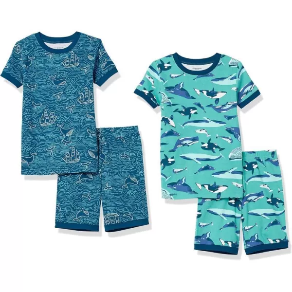 Amazon Essentials Unisex Babies Toddlers and Kids SnugFit Cotton Pajama Sleepwear Sets1 Under the Sea