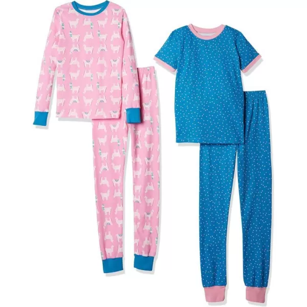 Amazon Essentials Unisex Babies Toddlers and Kids SnugFit Cotton Pajama Sleepwear Sets2 Llama Print