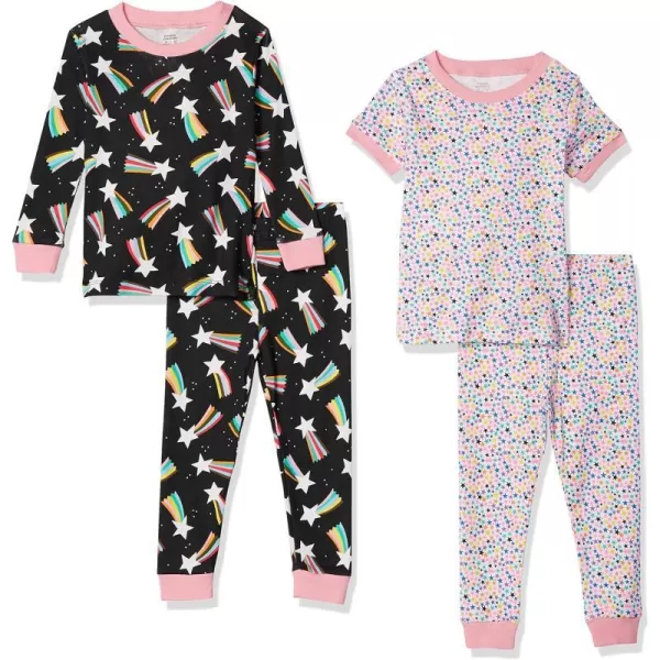 Amazon Essentials Unisex Babies Toddlers and Kids SnugFit Cotton Pajama Sleepwear Sets2 Shooting Star