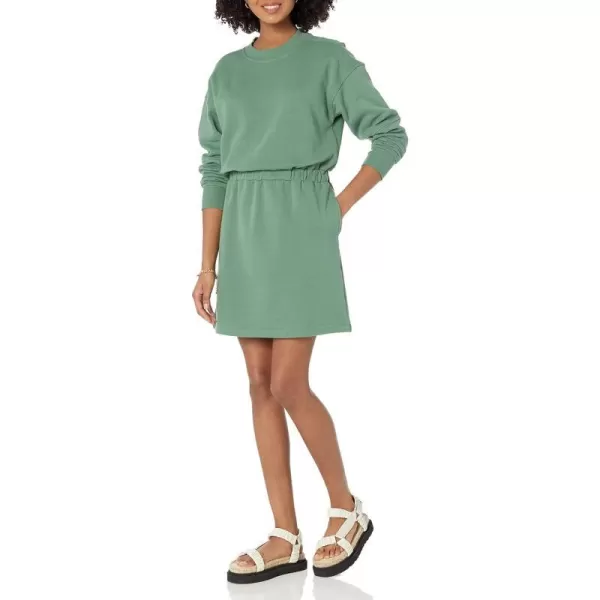 Amazon Essentials Womens Knit Waisted Sweatshirt Dress Available in Plus SizeSage Green