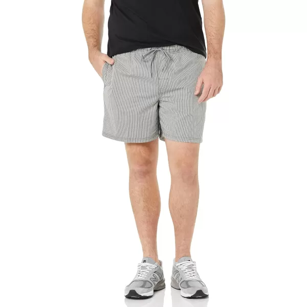 Amazon Essentials Mens 6 Inseam Drawstring Walk ShortGrey Vertical Stripe