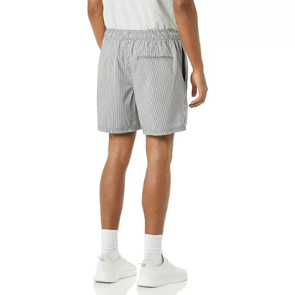 Amazon Essentials Mens 6 Inseam Drawstring Walk ShortGrey Vertical Stripe