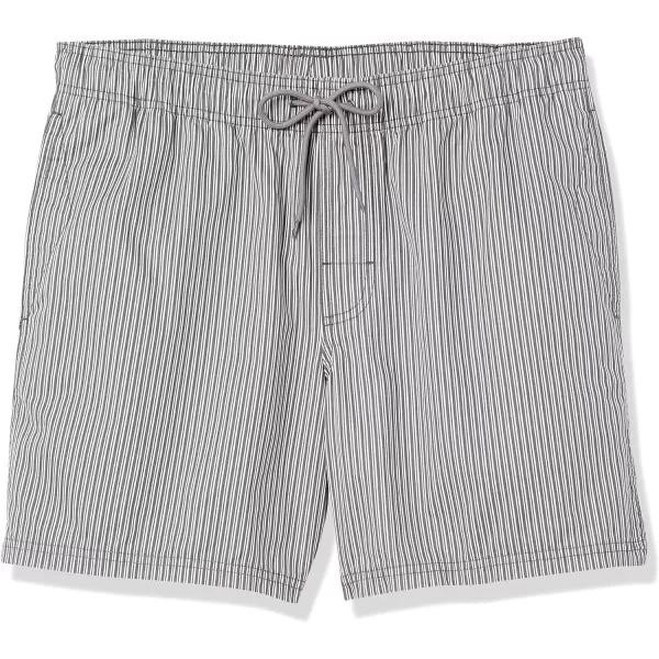 Amazon Essentials Mens 6 Inseam Drawstring Walk ShortGrey Vertical Stripe