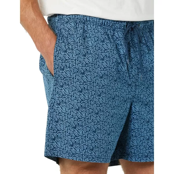 Amazon Essentials Mens 6 Inseam Drawstring Walk ShortIndigo Palm Trees