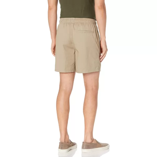 Amazon Essentials Mens 6 Inseam Drawstring Walk ShortKhaki Brown