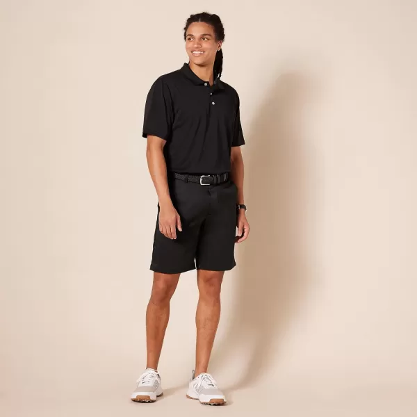 Amazon Essentials Mens RegularFit QuickDry Golf Polo Shirt Available in Big amp TallPolyester Black