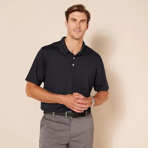 Amazon Essentials Mens RegularFit QuickDry Golf Polo Shirt Available in Big amp TallPolyester Black