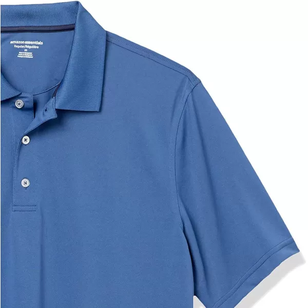 Amazon Essentials Mens RegularFit QuickDry Golf Polo Shirt Available in Big amp TallPolyester Blue