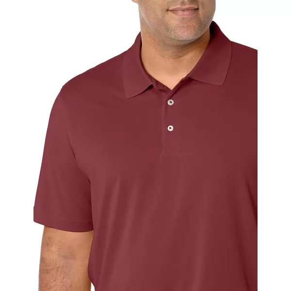 Amazon Essentials Mens RegularFit QuickDry Golf Polo Shirt Available in Big amp TallPolyester Burgundy