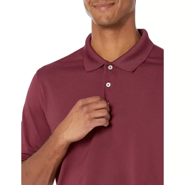 Amazon Essentials Mens RegularFit QuickDry Golf Polo Shirt Available in Big amp TallPolyester Burgundy