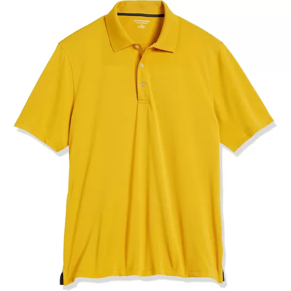 Amazon Essentials Mens RegularFit QuickDry Golf Polo Shirt Available in Big amp TallPolyester Golden Yellow