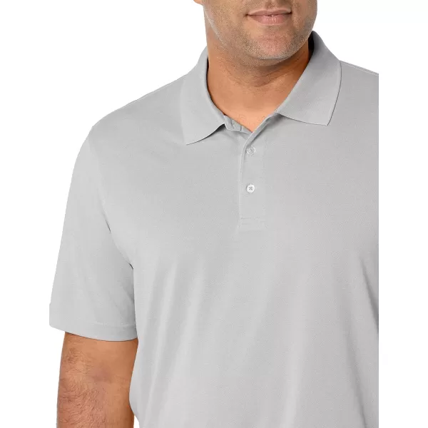 Amazon Essentials Mens RegularFit QuickDry Golf Polo Shirt Available in Big amp TallPolyester Light Grey Heather