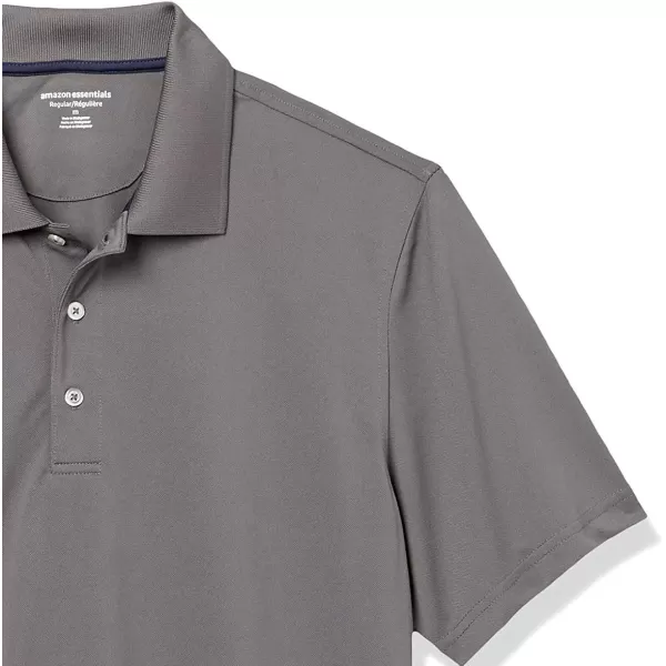 Amazon Essentials Mens RegularFit QuickDry Golf Polo Shirt Available in Big amp TallPolyester Medium Grey