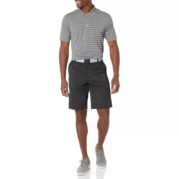 Amazon Essentials Mens RegularFit QuickDry Golf Polo Shirt Available in Big amp TallPolyester Medium Grey Heather Stripe