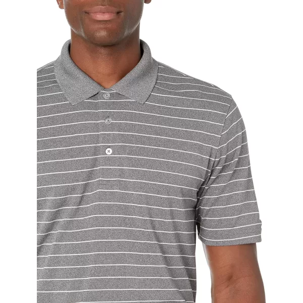 Amazon Essentials Mens RegularFit QuickDry Golf Polo Shirt Available in Big amp TallPolyester Medium Grey Heather Stripe