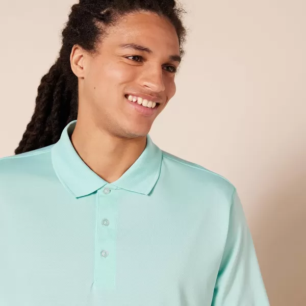 Amazon Essentials Mens RegularFit QuickDry Golf Polo Shirt Available in Big amp TallPolyester Pale Aqua Blue