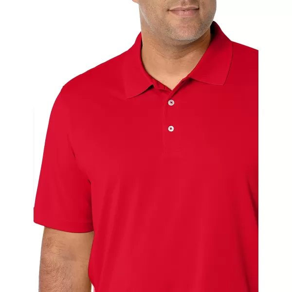 Amazon Essentials Mens RegularFit QuickDry Golf Polo Shirt Available in Big amp TallPolyester Rich Red