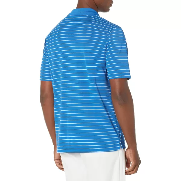 Amazon Essentials Mens RegularFit QuickDry Golf Polo Shirt Available in Big amp TallPolyester Royal Blue Stripe