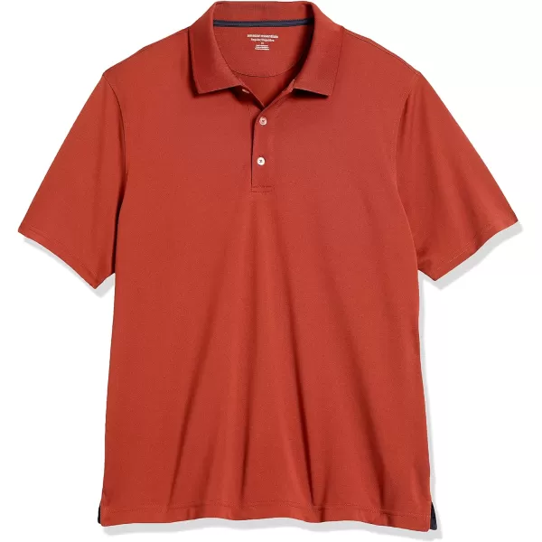 Amazon Essentials Mens RegularFit QuickDry Golf Polo Shirt Available in Big amp TallPolyester Rust