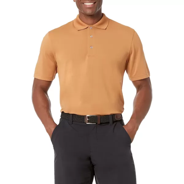 Amazon Essentials Mens RegularFit QuickDry Golf Polo Shirt Available in Big amp TallPolyester Tan