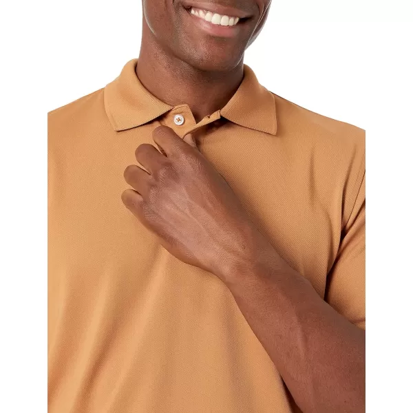 Amazon Essentials Mens RegularFit QuickDry Golf Polo Shirt Available in Big amp TallPolyester Tan