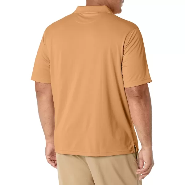 Amazon Essentials Mens RegularFit QuickDry Golf Polo Shirt Available in Big amp TallPolyester Tan