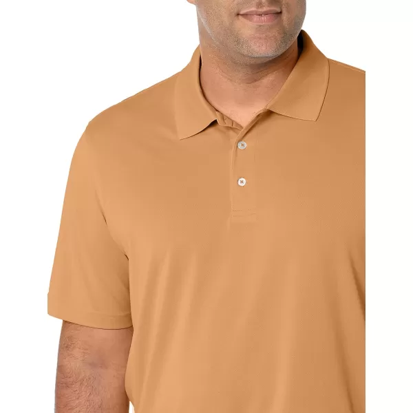 Amazon Essentials Mens RegularFit QuickDry Golf Polo Shirt Available in Big amp TallPolyester Tan