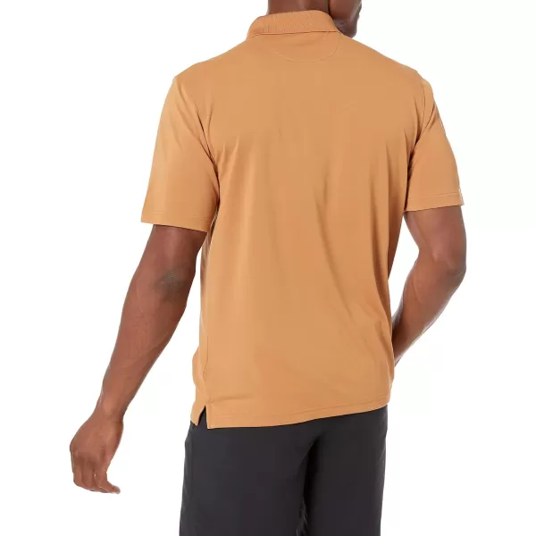 Amazon Essentials Mens RegularFit QuickDry Golf Polo Shirt Available in Big amp TallPolyester Tan