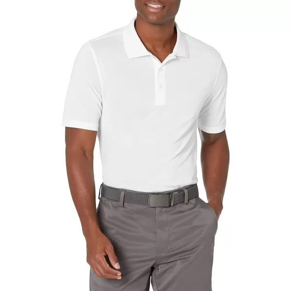 Amazon Essentials Mens RegularFit QuickDry Golf Polo Shirt Available in Big amp TallPolyester White