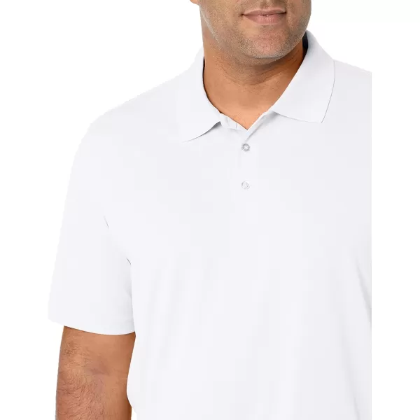 Amazon Essentials Mens RegularFit QuickDry Golf Polo Shirt Available in Big amp TallPolyester White